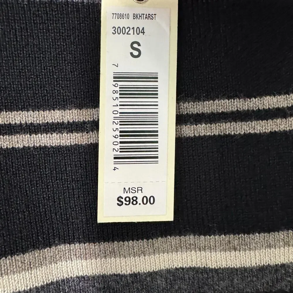 Max Studio Women’s Size Small Black Beige Striped Sweater Knit Stretch Skirt New - Picture 4 of 5